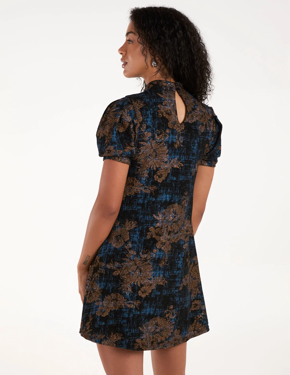 High Neck Puff Sleeve Dress sold by Blue Vanilla product image thumbnail 4