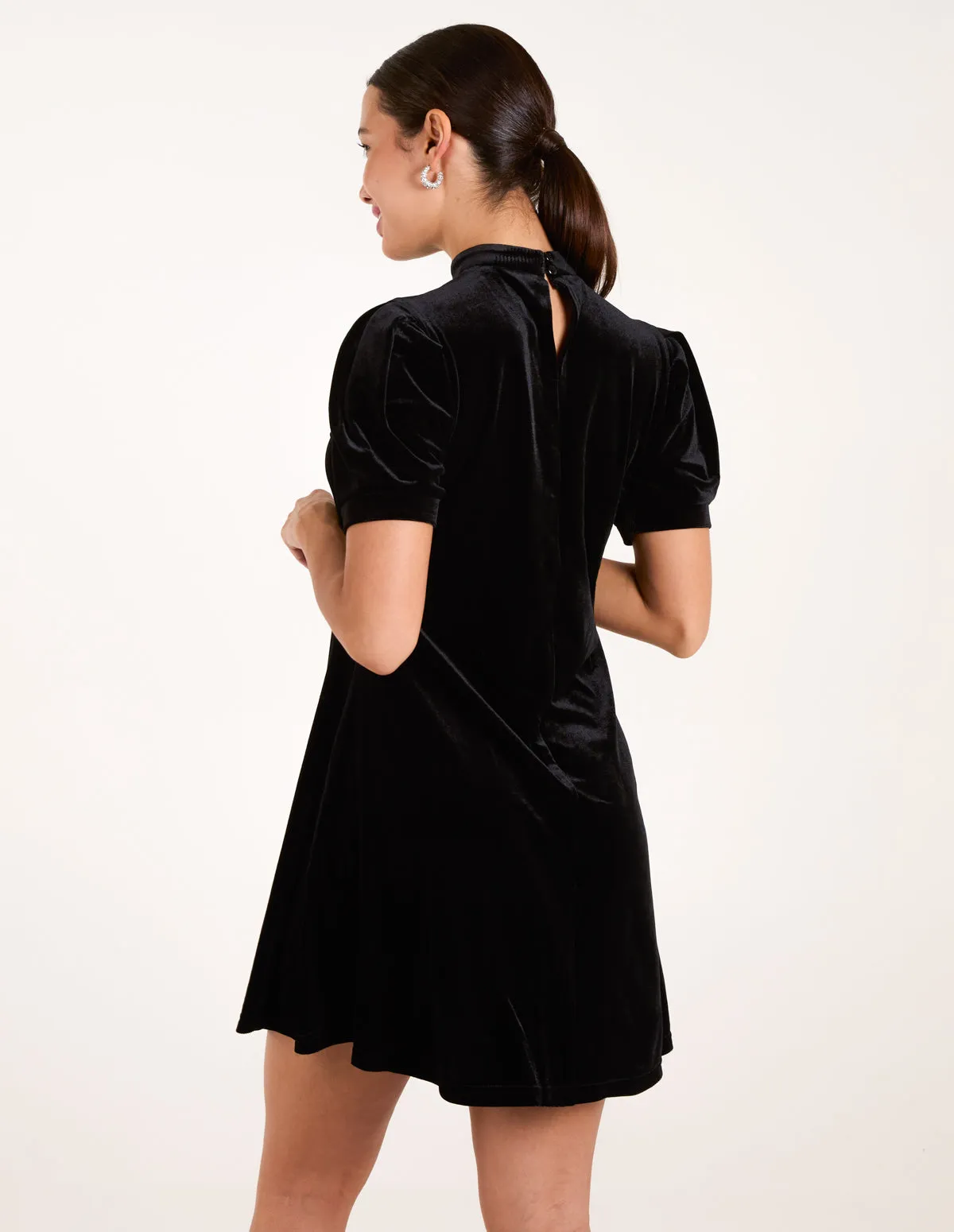 Velvet Puff Sleeve Dress sold by Blue Vanilla product image thumbnail 4