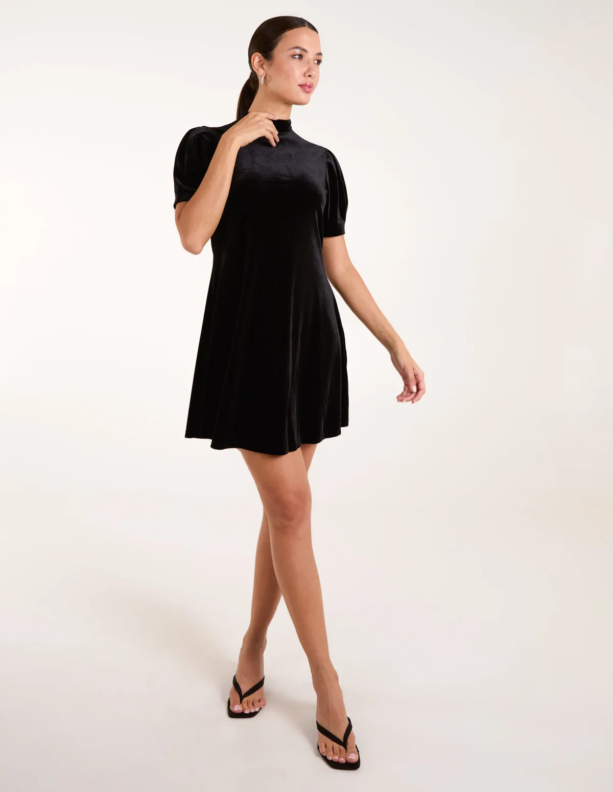 Velvet Puff Sleeve Dress sold by Blue Vanilla product image thumbnail 2