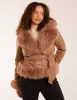 Hooded Zip Fur Cropped Leather Look Jacket sold by Blue Vanilla