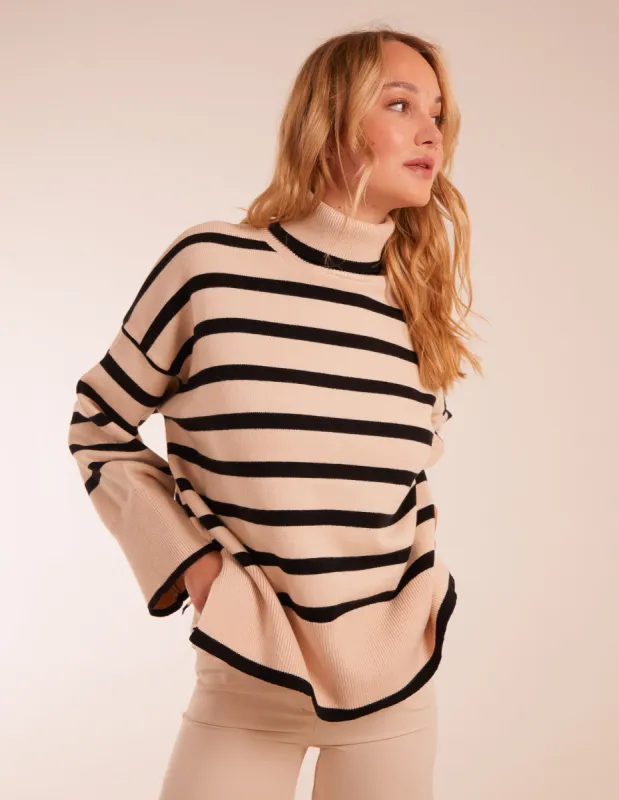 Wide Stripe Roll Neck Jumper sold by Blue Vanilla