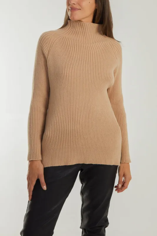 Double Hem Detail High Neck Jumper sold by Blue Vanilla