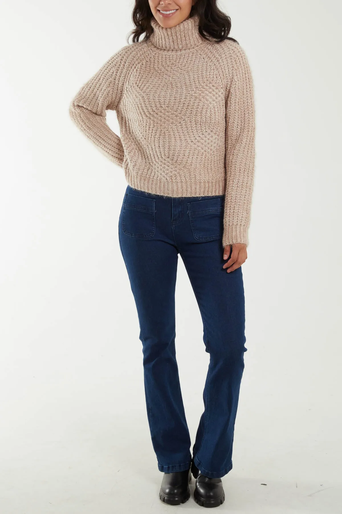 Roll Neck Velour Knit Jumper sold by Blue Vanilla