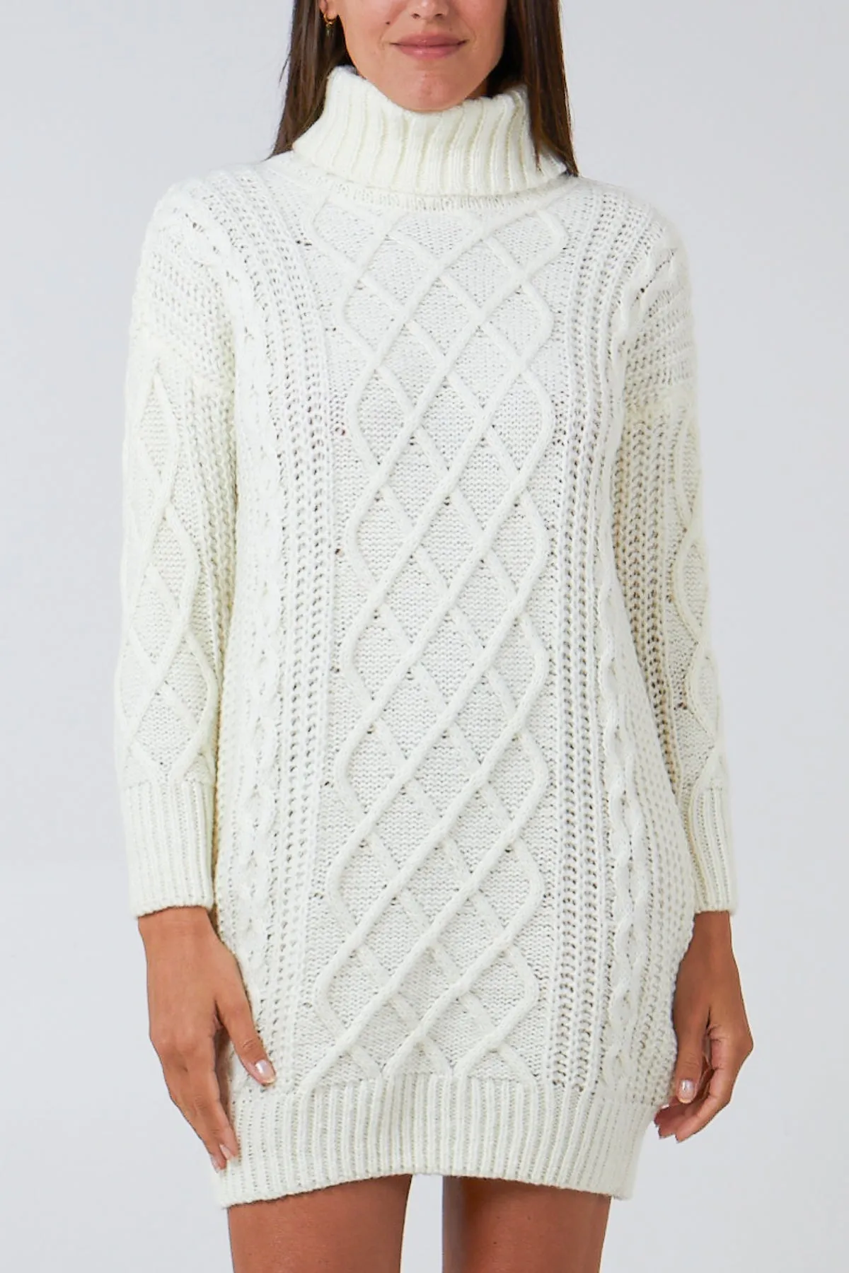 Cable Knit Roll Neck Jumper Dress sold by Blue Vanilla