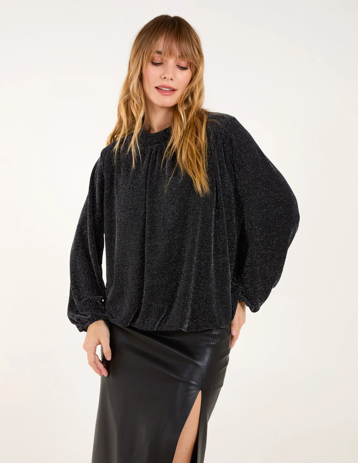 Metallic High Neck Puffball Top sold by Blue Vanilla product image thumbnail 2