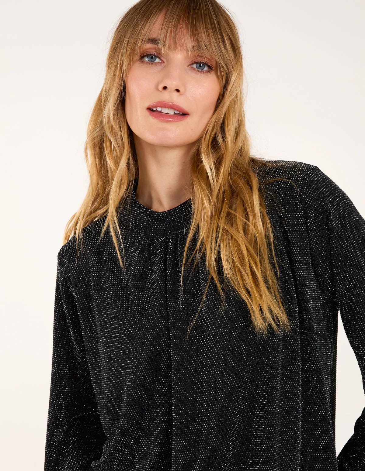 Metallic High Neck Puffball Top sold by Blue Vanilla product image thumbnail 4