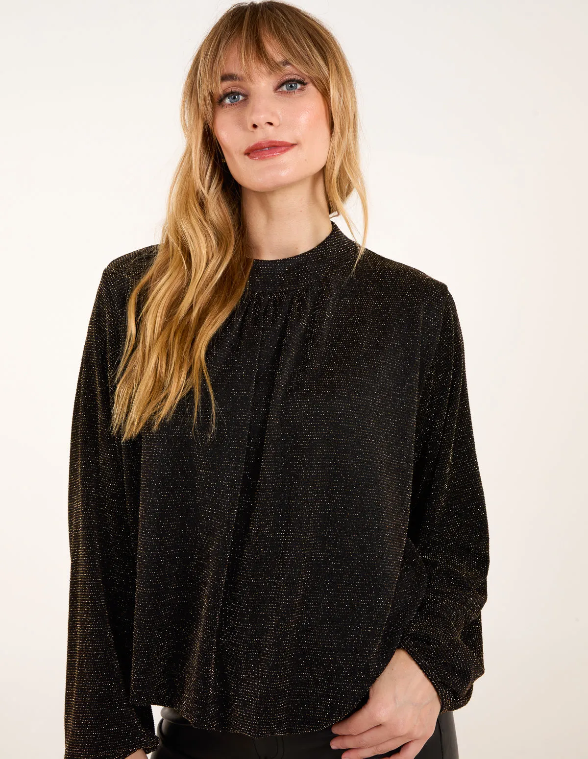 Metallic High Neck Puffball Top sold by Blue Vanilla product image thumbnail 2