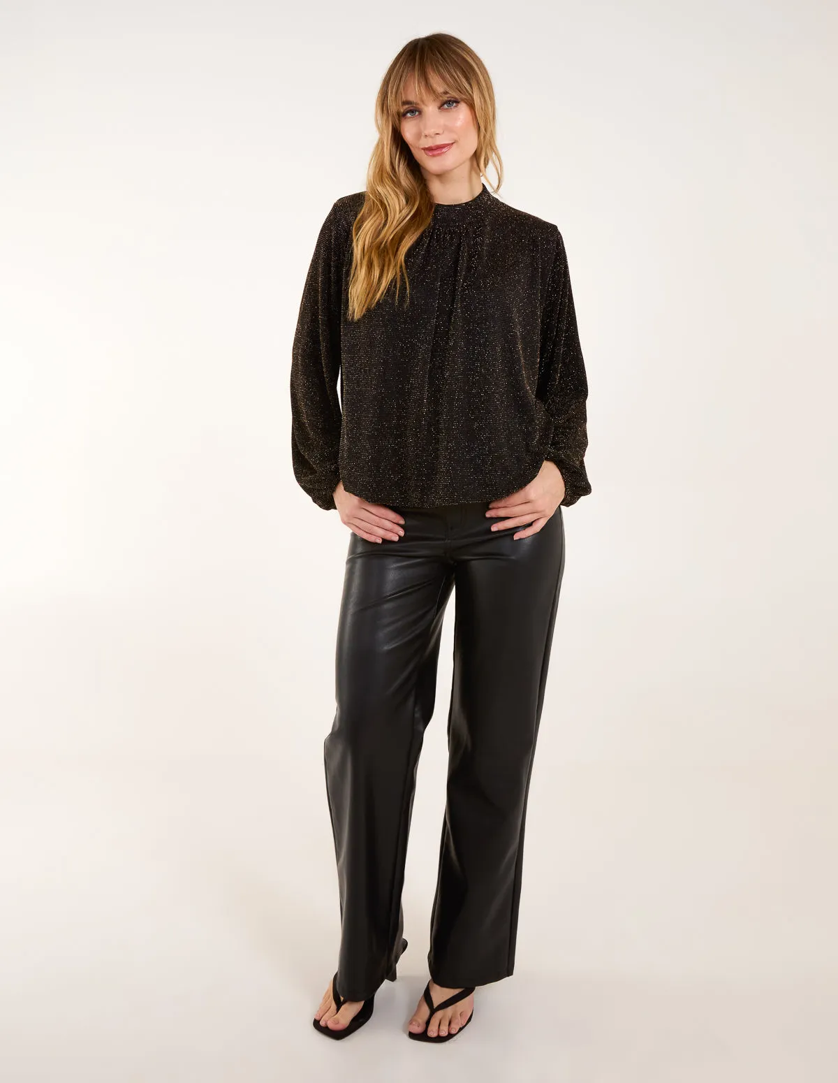 Metallic High Neck Puffball Top sold by Blue Vanilla product image thumbnail 3