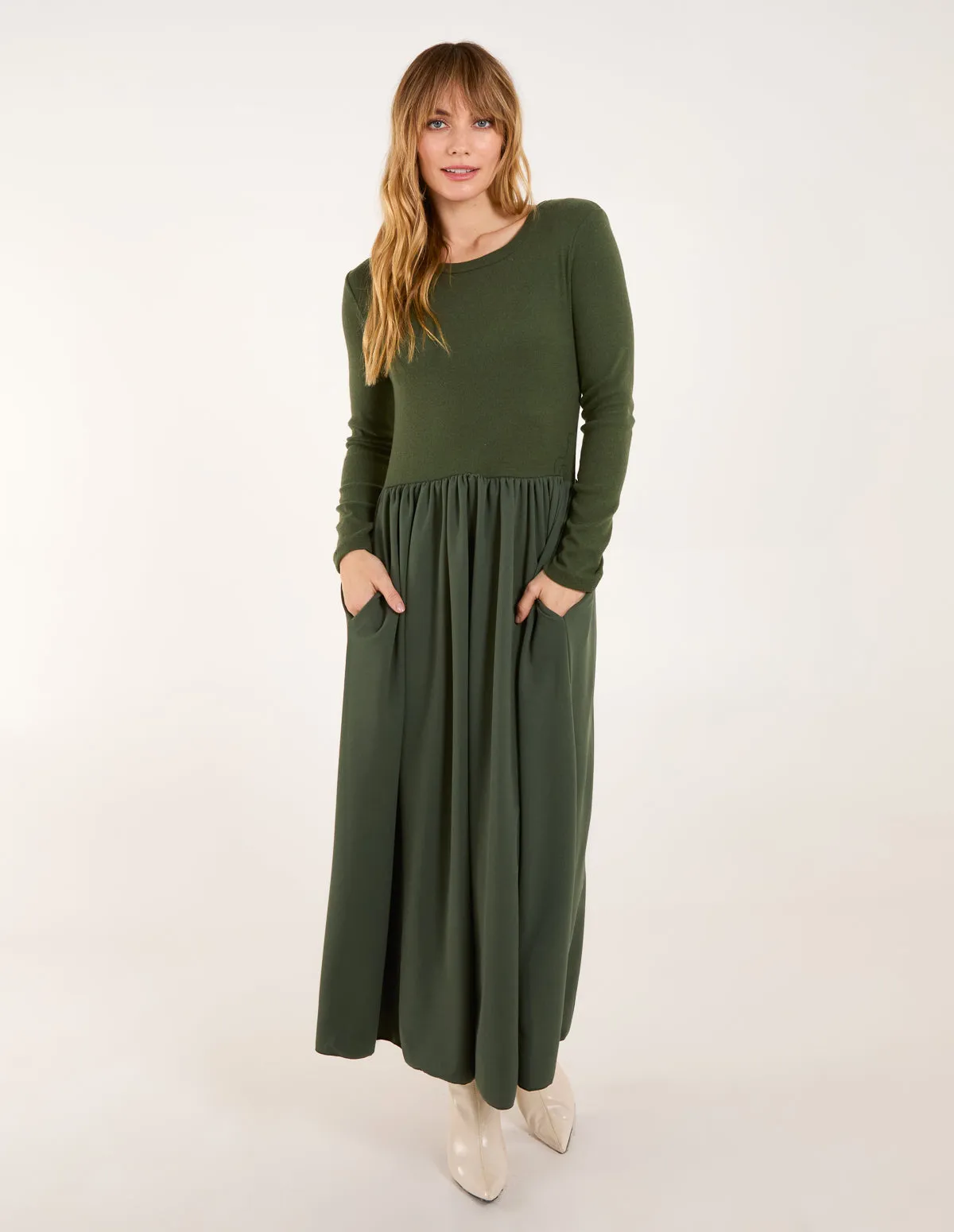 Long Sleeve Scuba Crepe Skirt Dress sold by Blue Vanilla