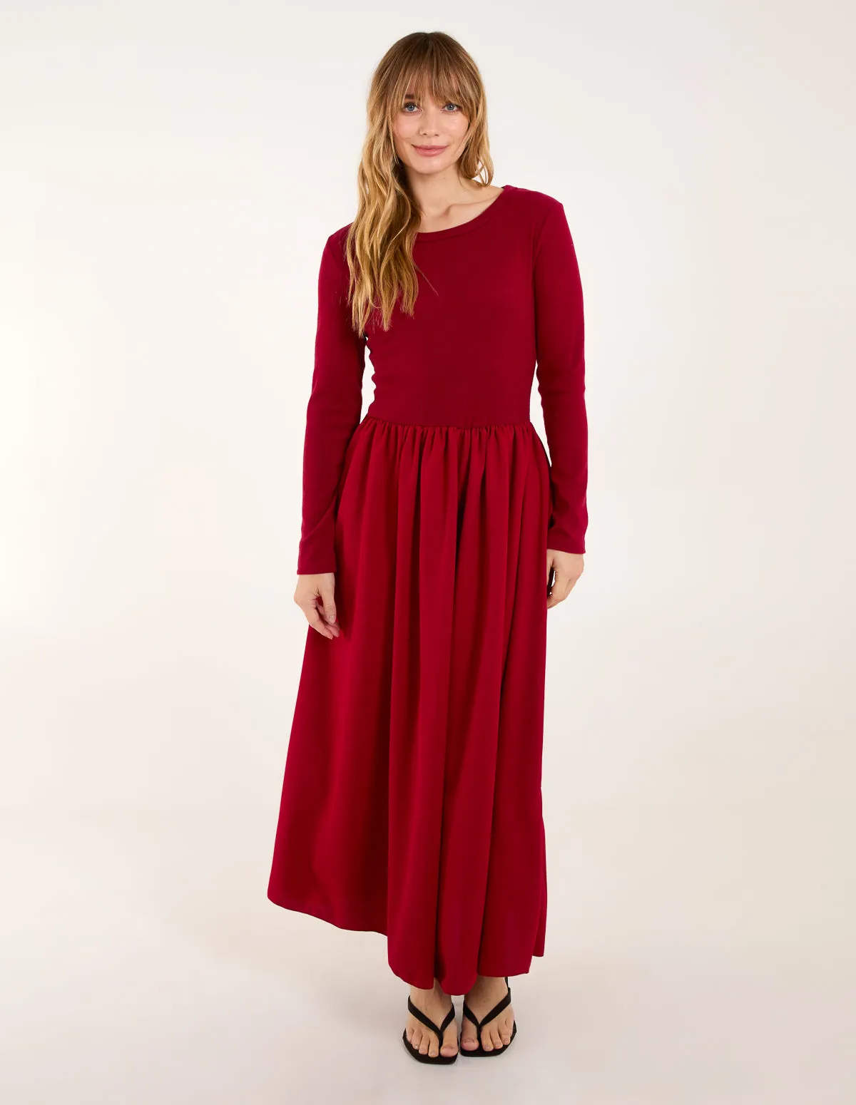 Long Sleeve Scuba Crepe Skirt Dress sold by Blue Vanilla