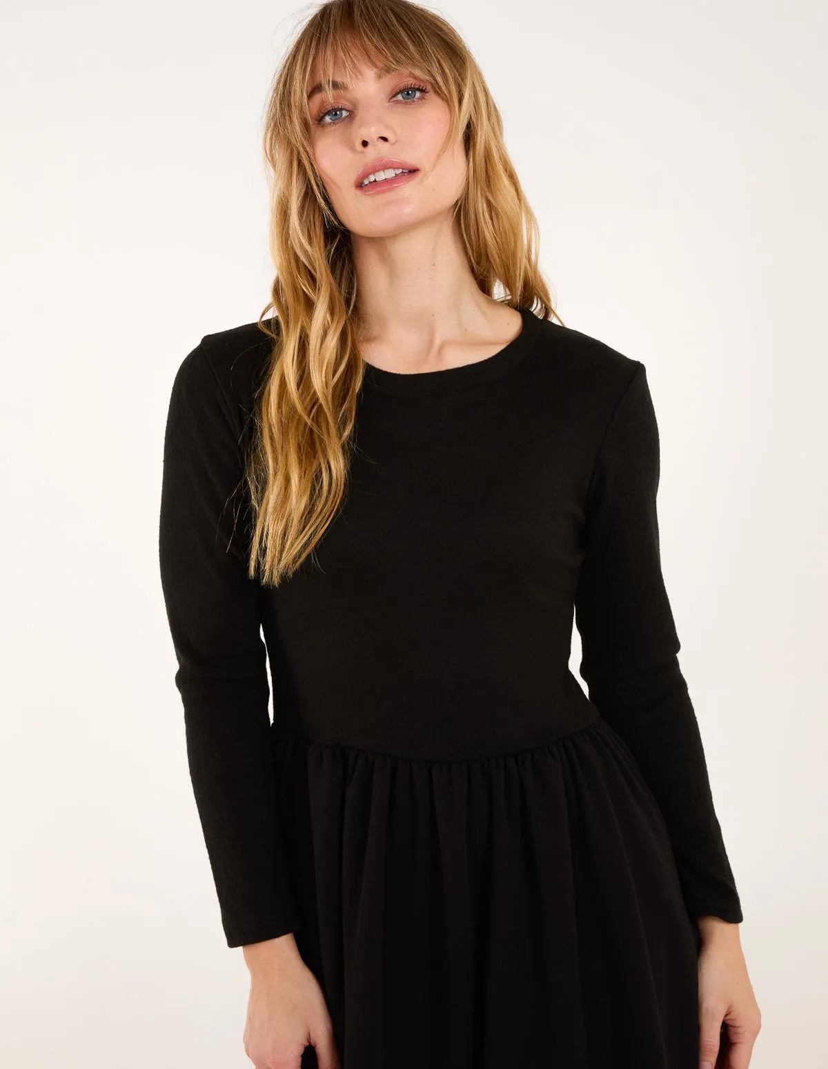 Long Sleeve Scuba Crepe Skirt Dress sold by Blue Vanilla product image thumbnail 3