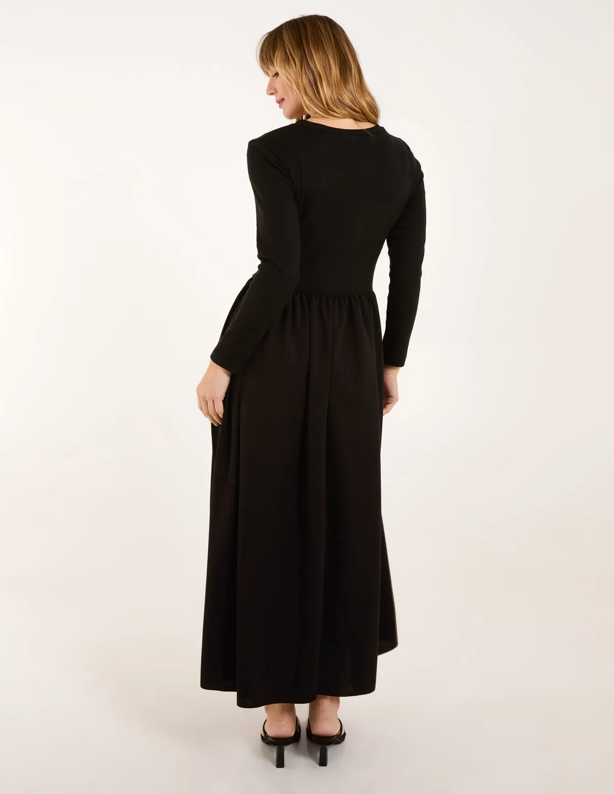 Long Sleeve Scuba Crepe Skirt Dress sold by Blue Vanilla product image thumbnail 4