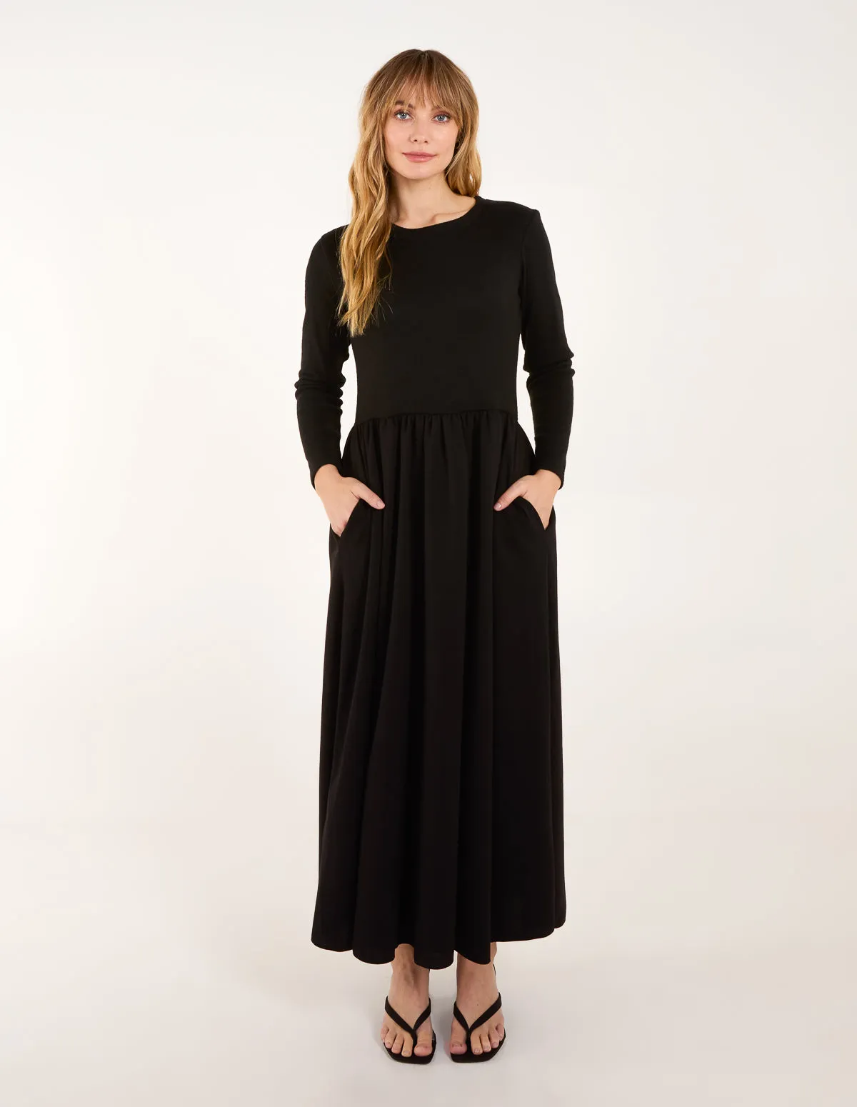 Long Sleeve Scuba Crepe Skirt Dress sold by Blue Vanilla