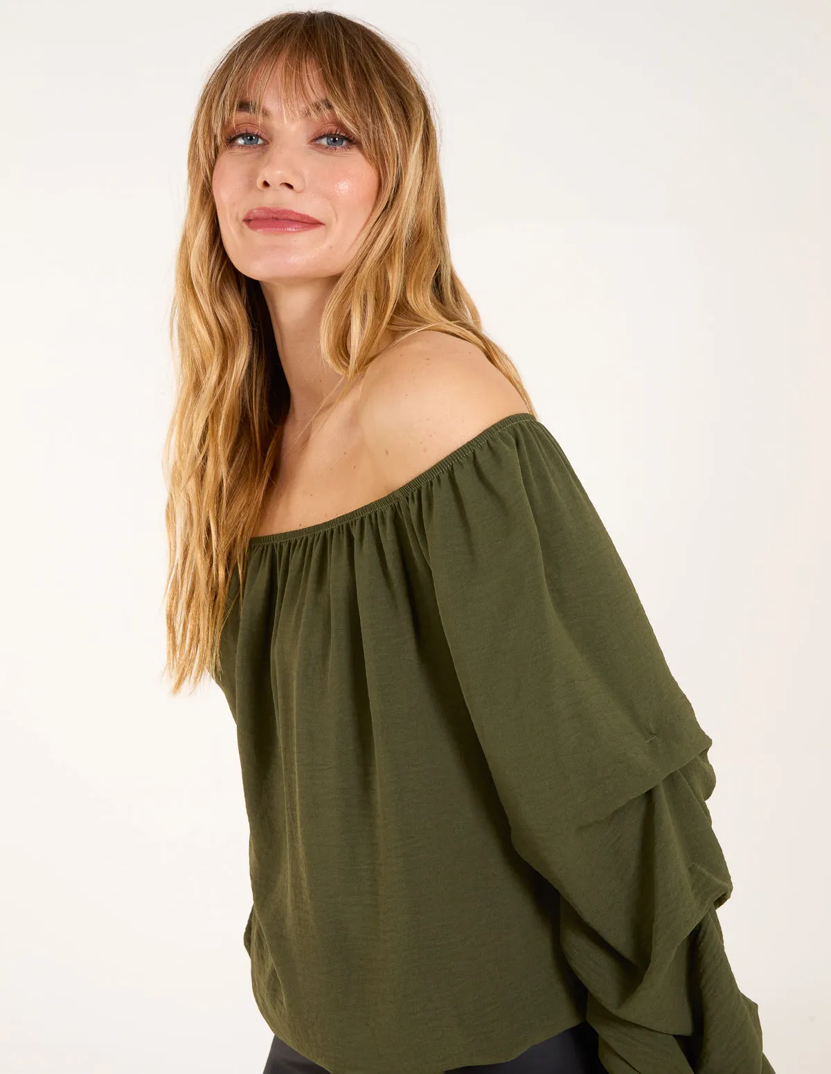 Bardot Elasticated Rouched Sleeve Top sold by Blue Vanilla product image thumbnail 3