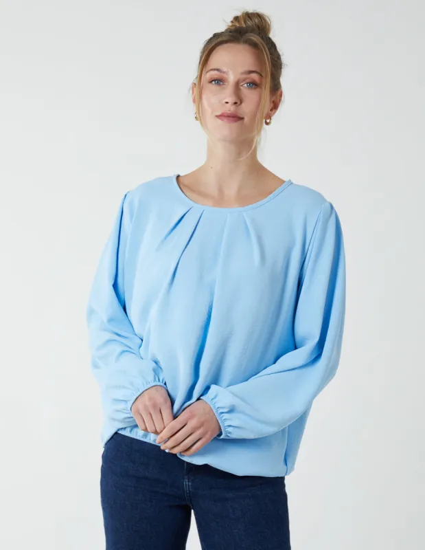 Elasticated Blouson Hem Blouse sold by Blue Vanilla