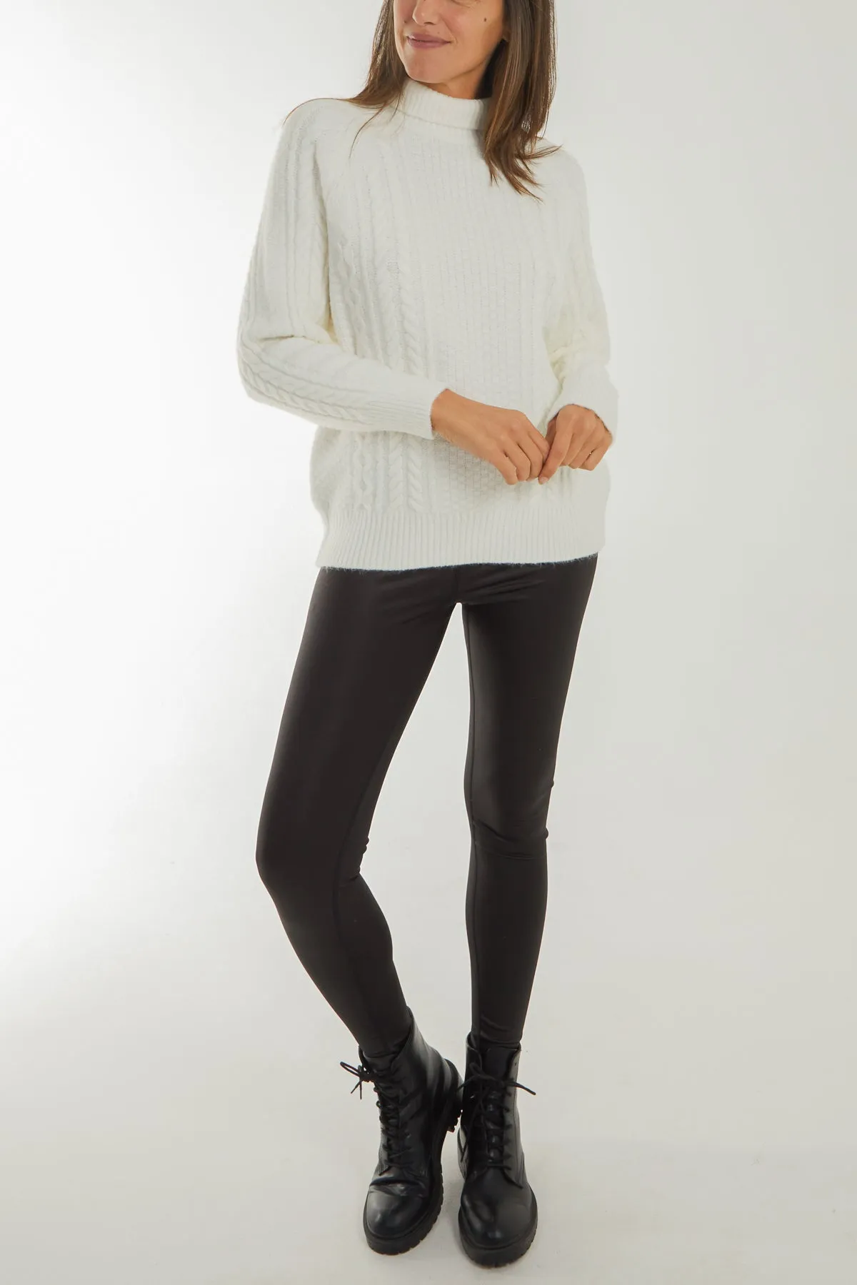 High Neck Cable Knit Jumper sold by Blue Vanilla product image thumbnail 3