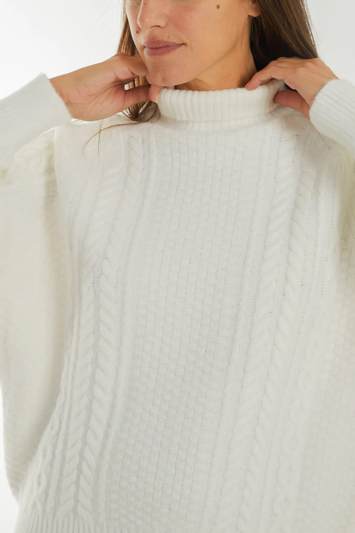 High Neck Cable Knit Jumper sold by Blue Vanilla product image thumbnail 4