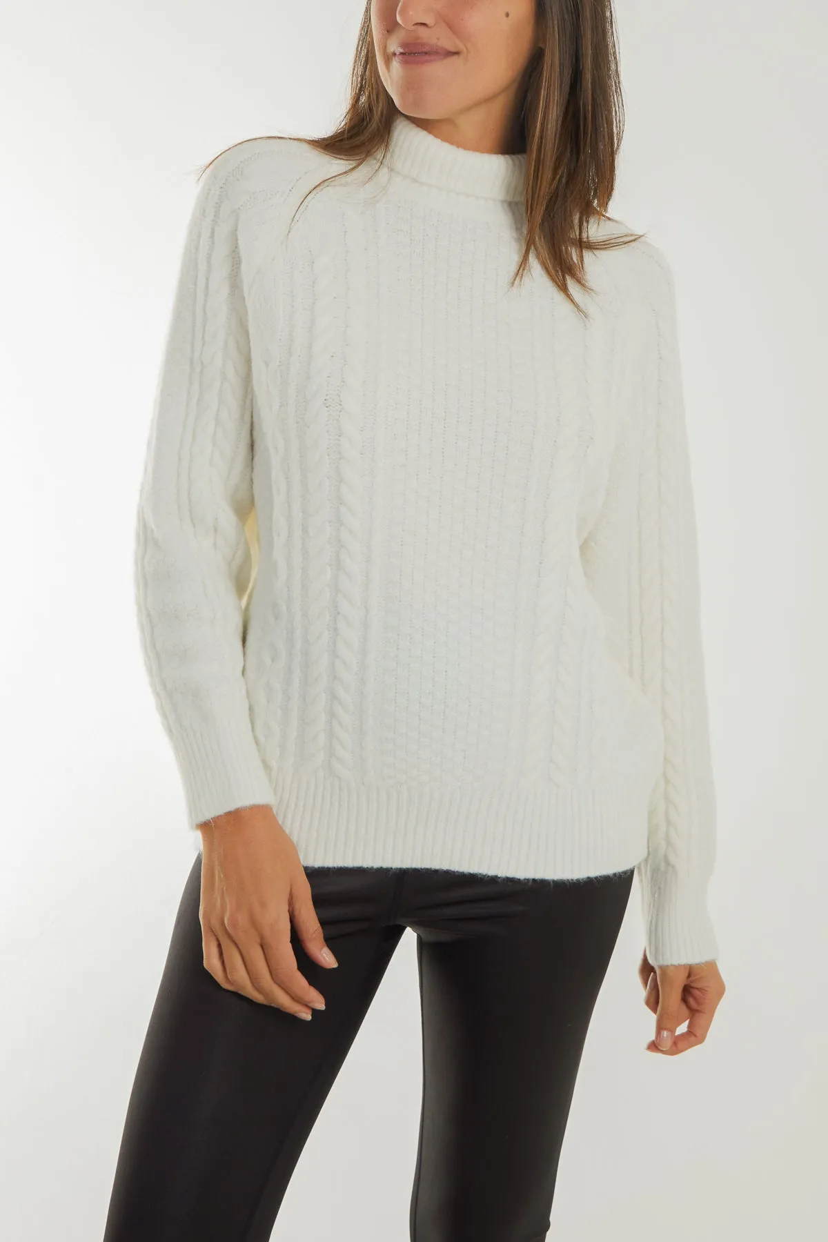 High Neck Cable Knit Jumper sold by Blue Vanilla