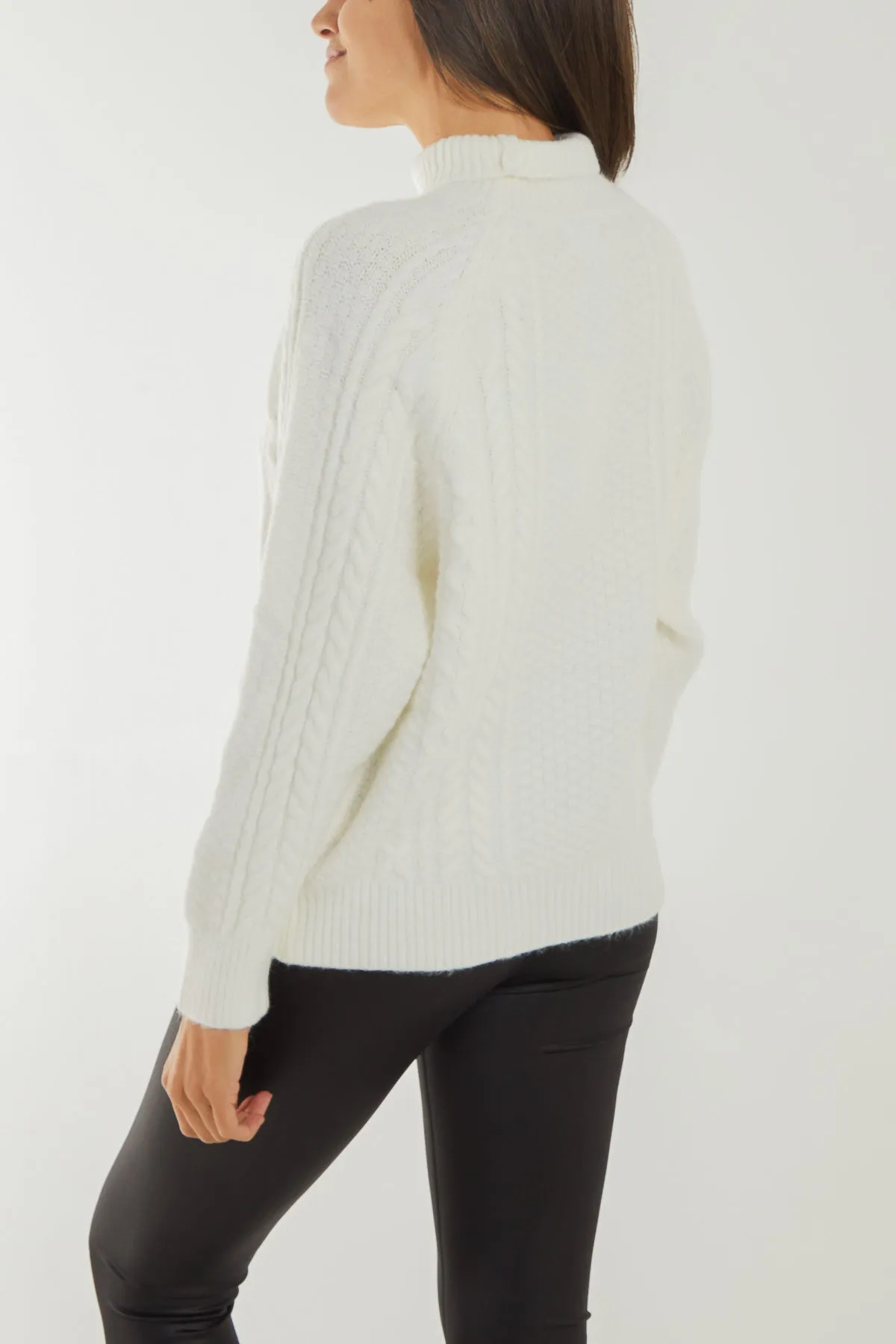 High Neck Cable Knit Jumper sold by Blue Vanilla product image thumbnail 2