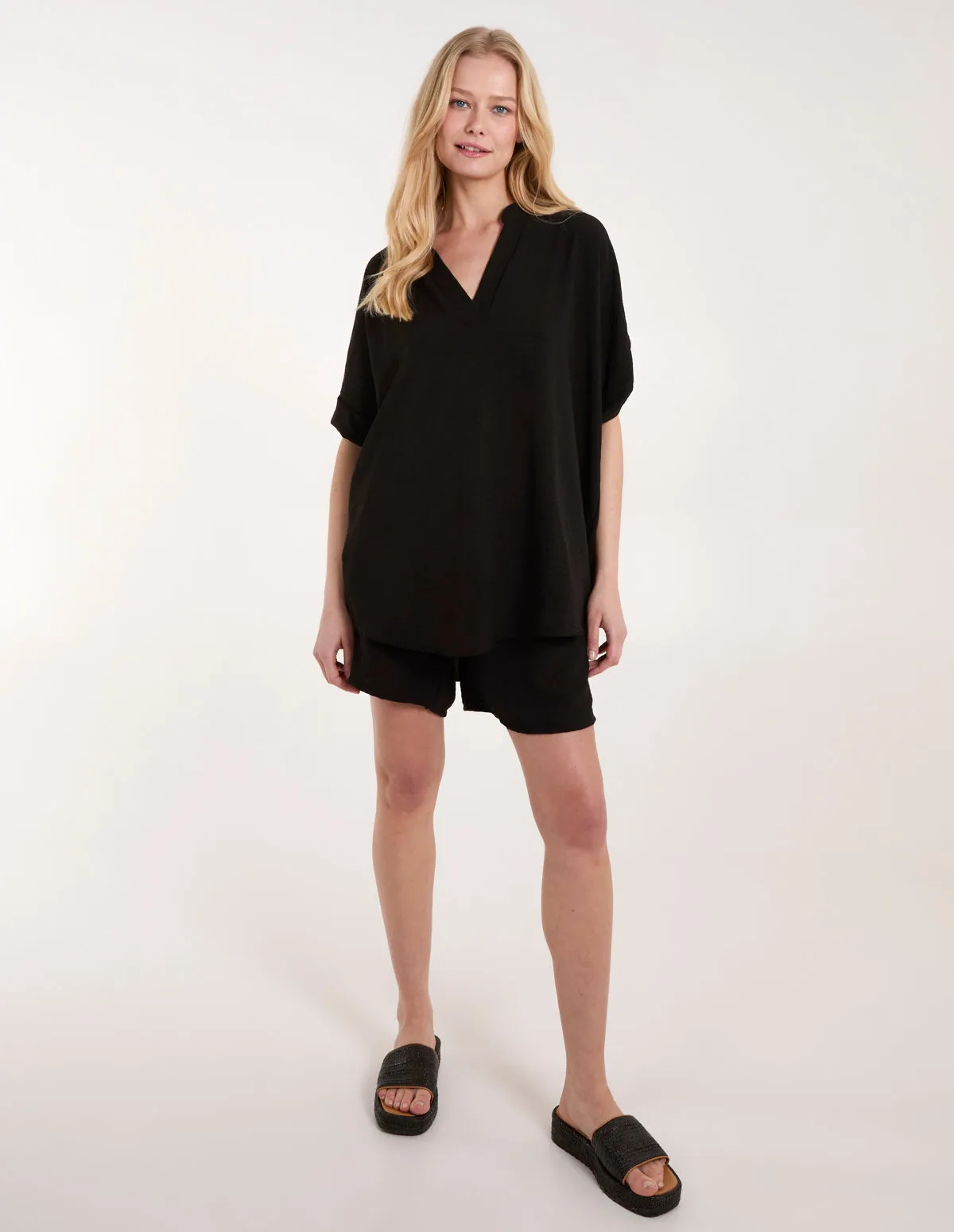 V-Neck Short Sleeve Blouse sold by Blue Vanilla product image thumbnail 2