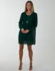 Long Sleeve Pleated Shift Dress sold by Blue Vanilla