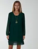 Long Sleeve Pleated Shift Dress sold by Blue Vanilla
