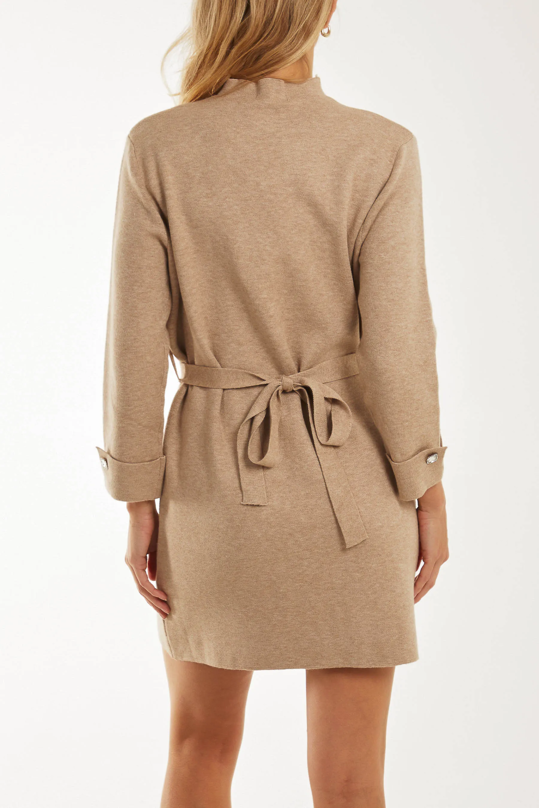 High Neck Diamante Belt Knitted Dress sold by Blue Vanilla product image thumbnail 3