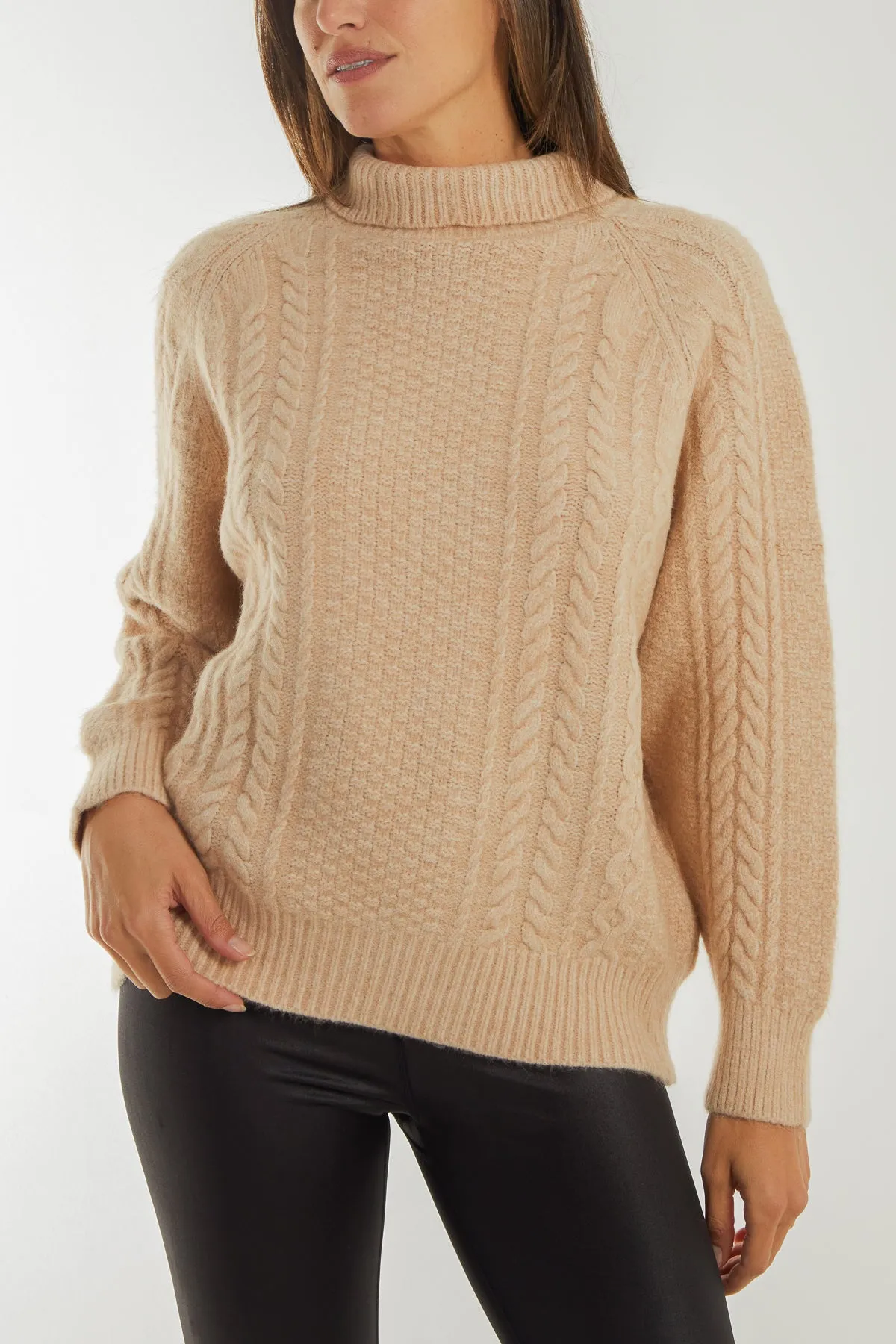 High Neck Cable Knit Jumper sold by Blue Vanilla