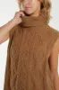 Roll Neck Cable Knitted Oversized Sleeveless Jumper sold by Blue Vanilla