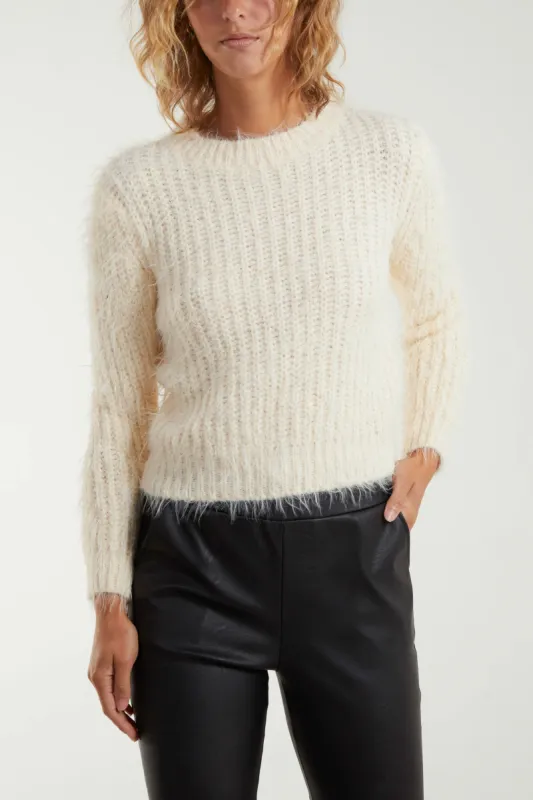 Fluffy Crew Neck Crop Jumper sold by Blue Vanilla