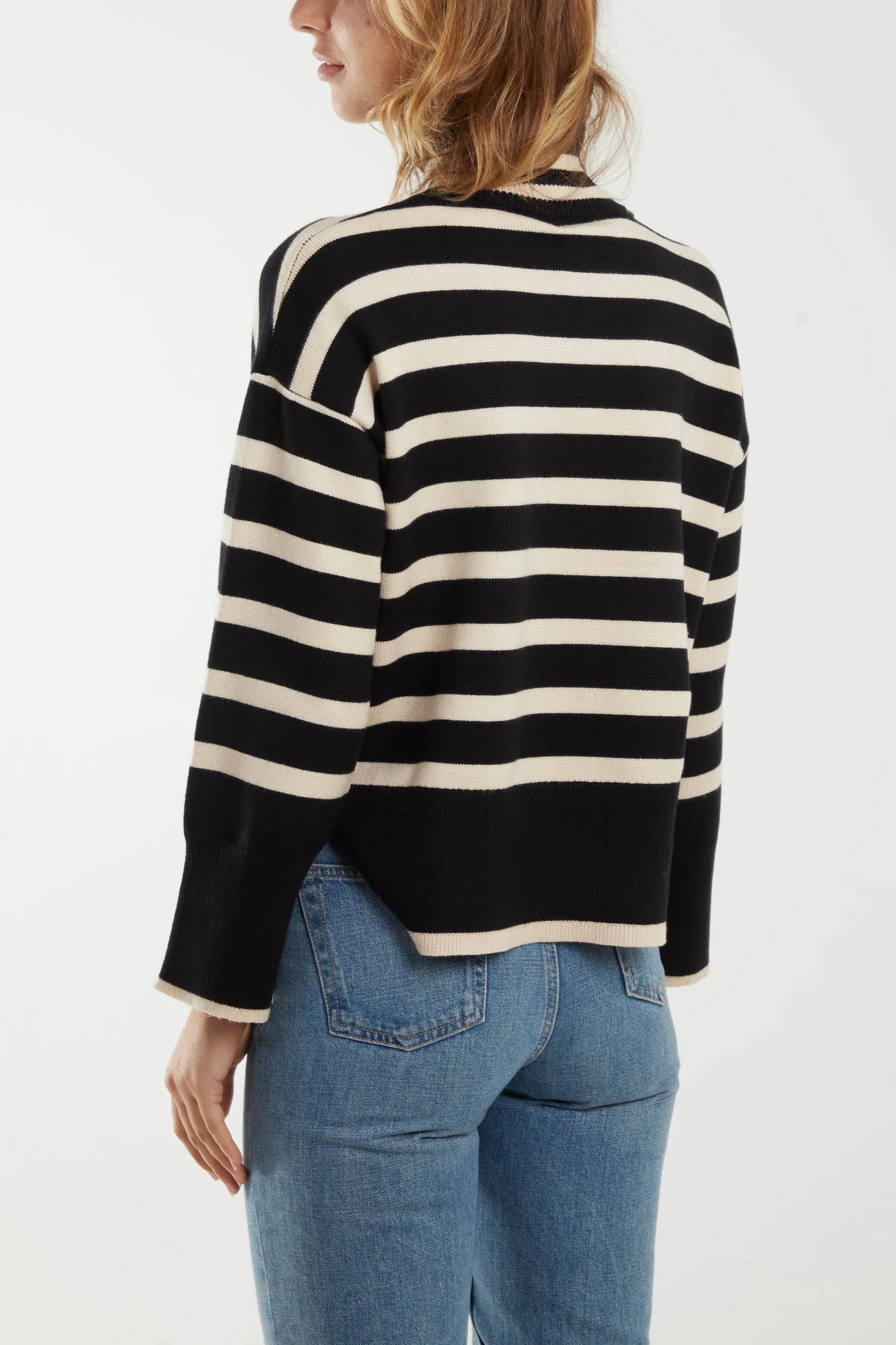 Wide Stripe Roll Neck Jumper sold by Blue Vanilla product image thumbnail 4