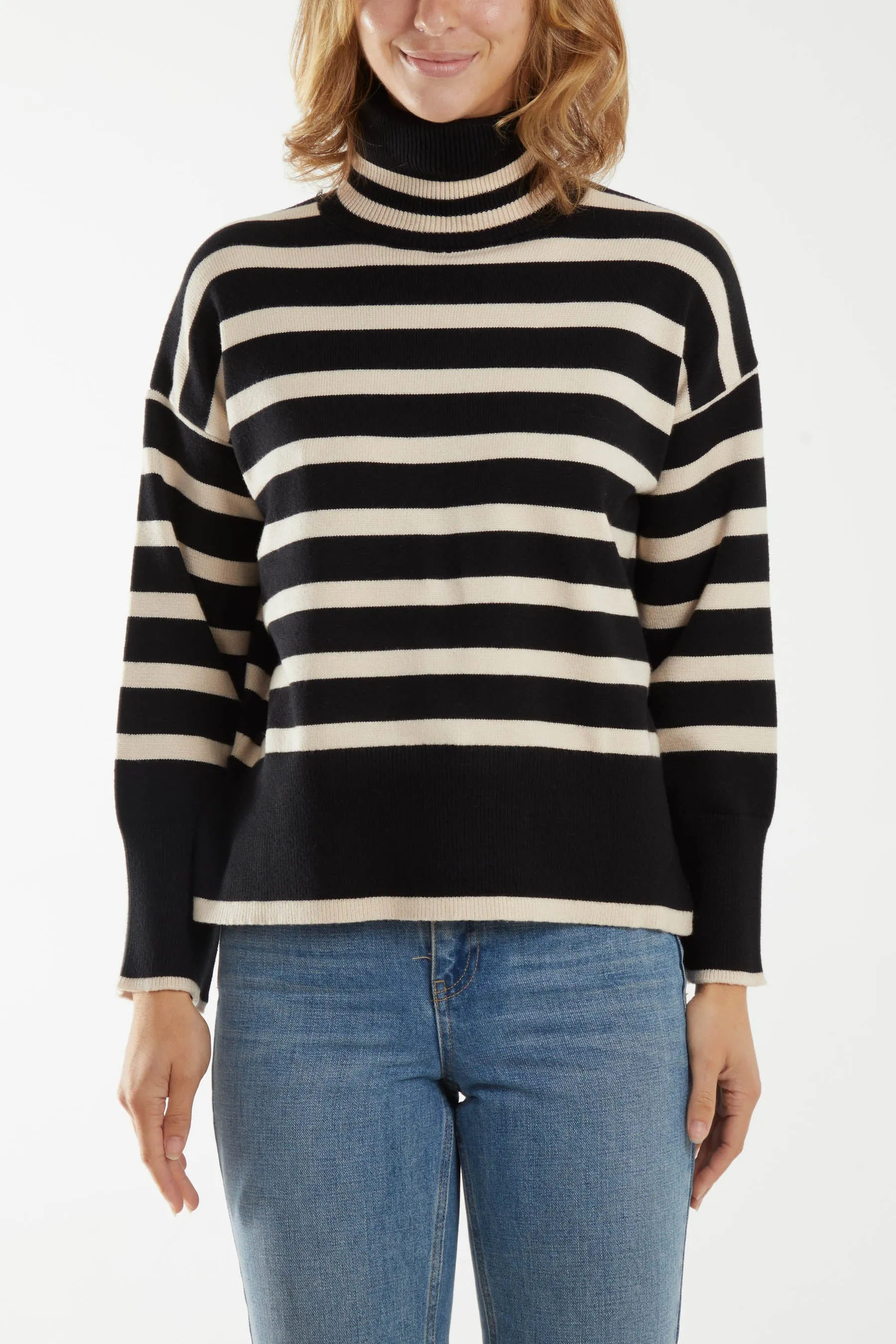 Wide Stripe Roll Neck Jumper sold by Blue Vanilla