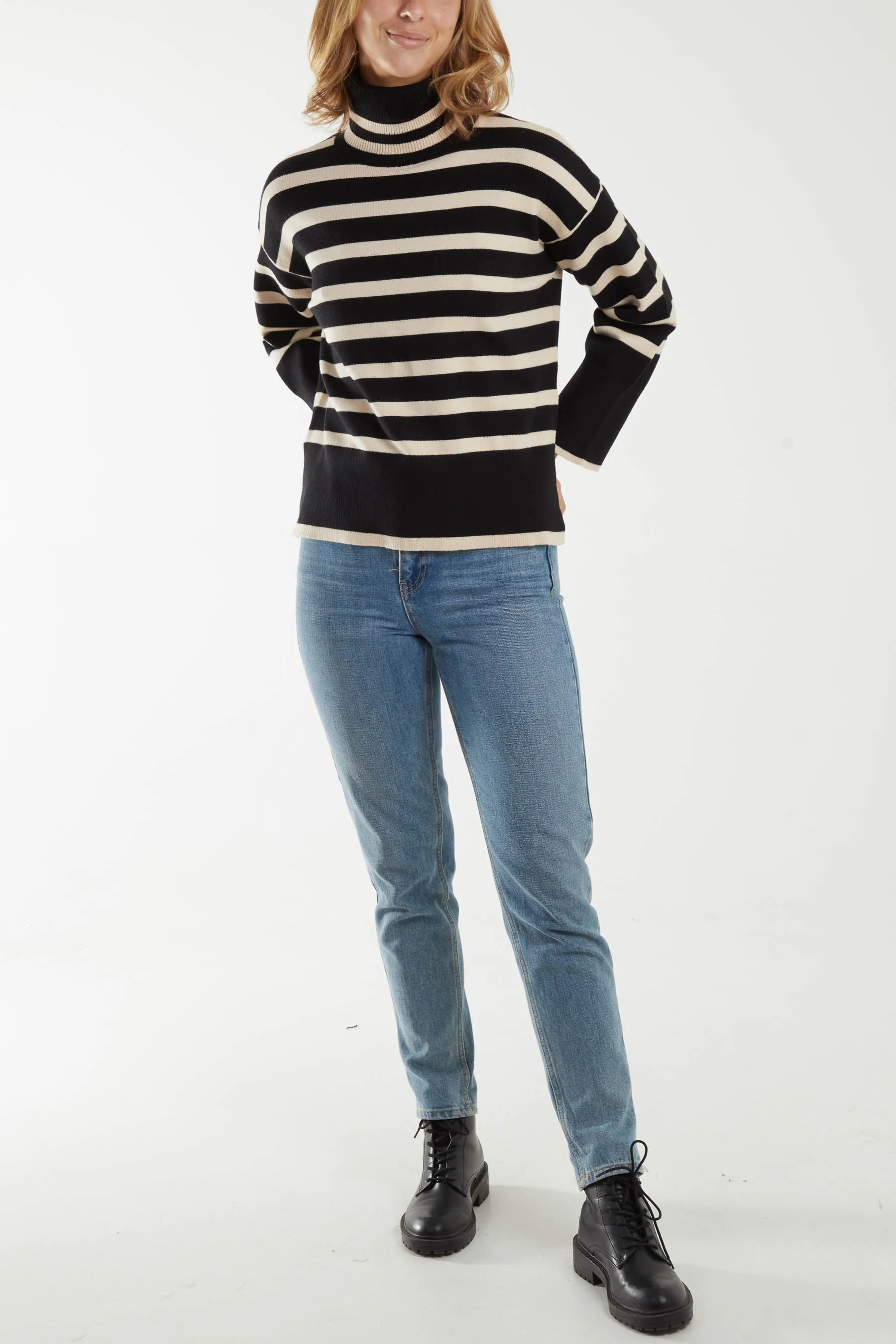 Wide Stripe Roll Neck Jumper sold by Blue Vanilla product image thumbnail 2