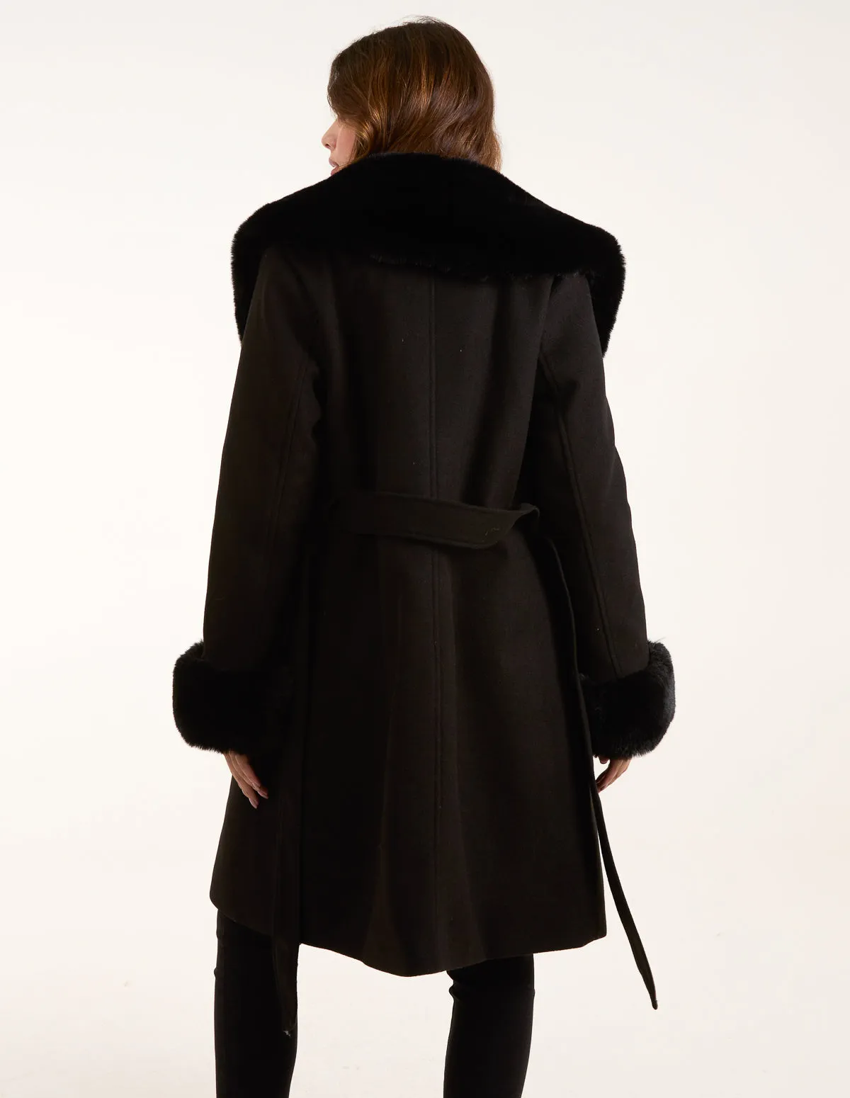 Faux Fur Belted Coat sold by Blue Vanilla product image thumbnail 4
