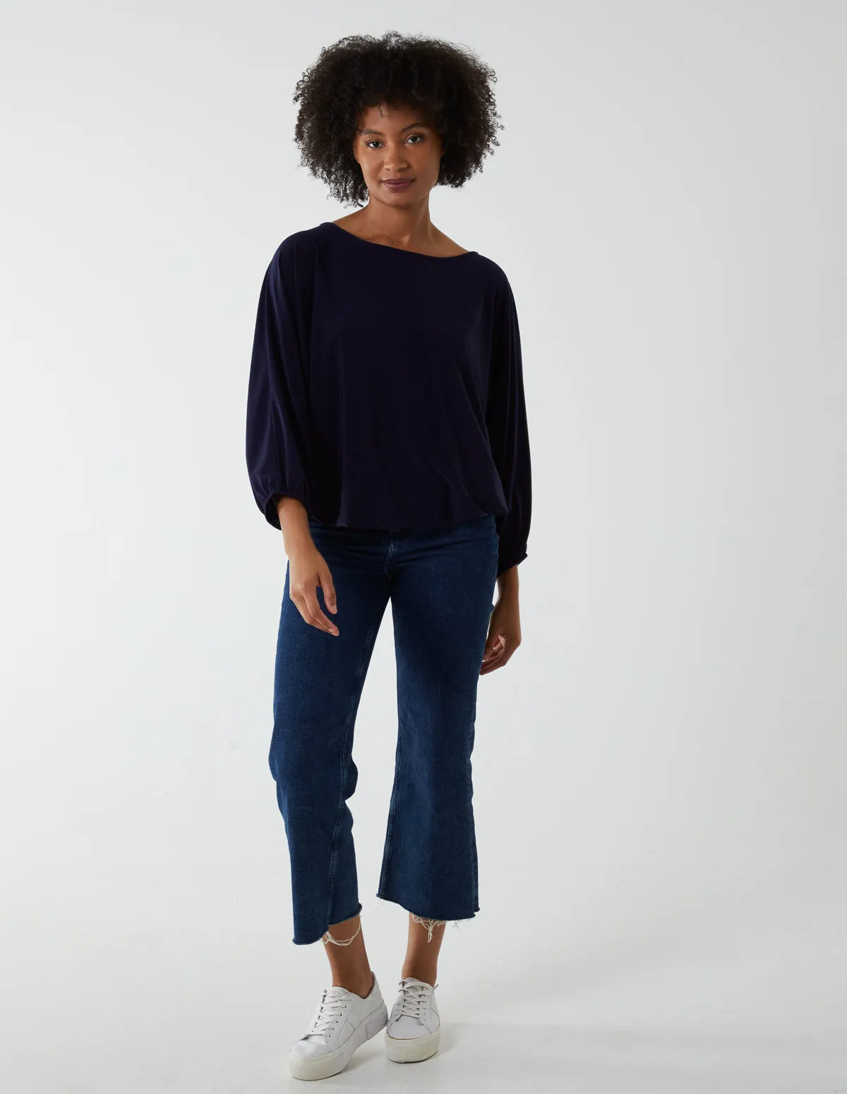 Batwing Necklace Elasticated Hem Top sold by Blue Vanilla product image thumbnail 3