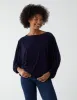 Batwing Necklace Elasticated Hem Top sold by Blue Vanilla