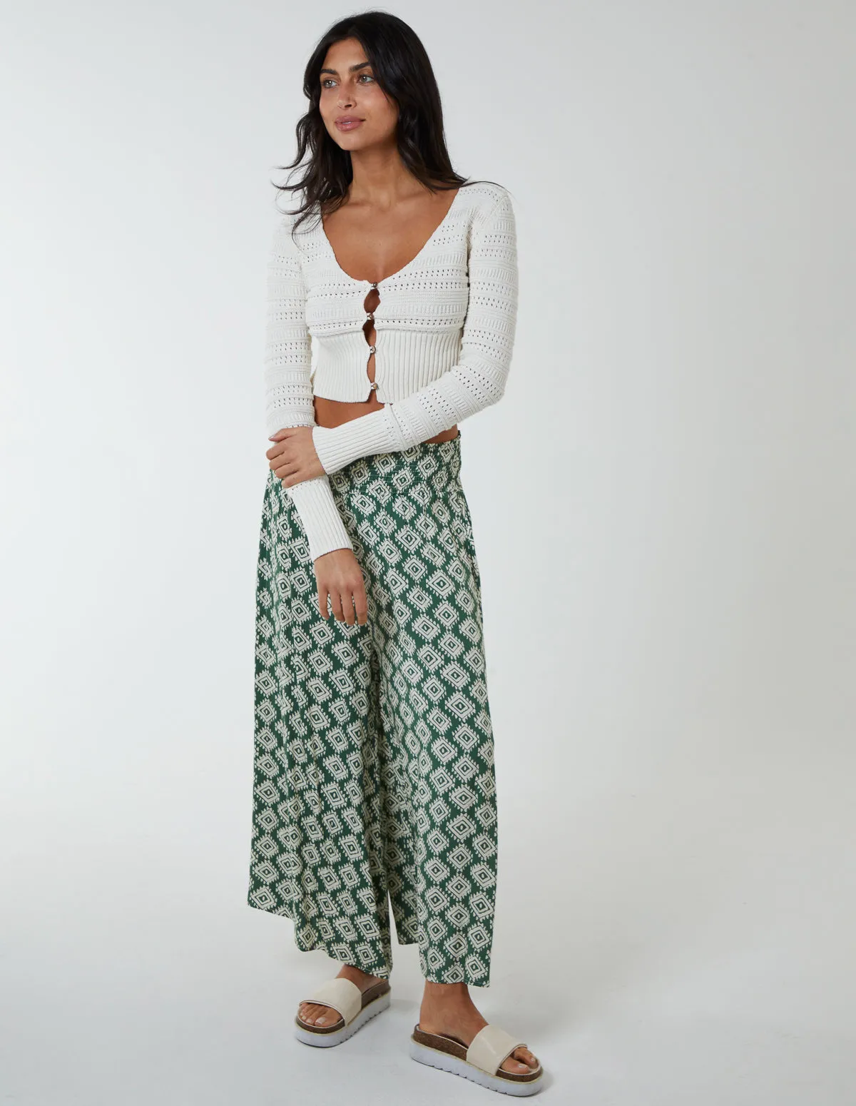 Shirred Wide Leg Trousers sold by Blue Vanilla