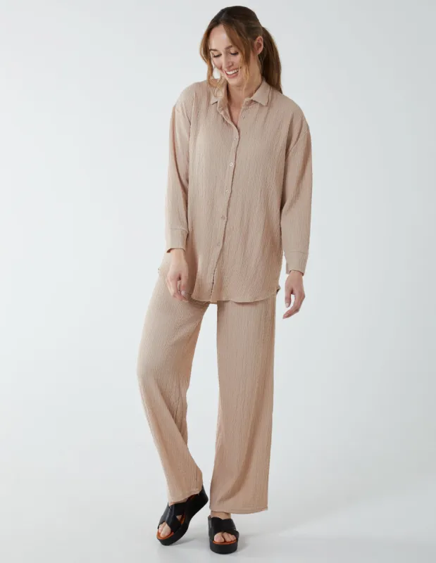 Waffle Trousers And Shirt (Set) made by Blue Vanilla