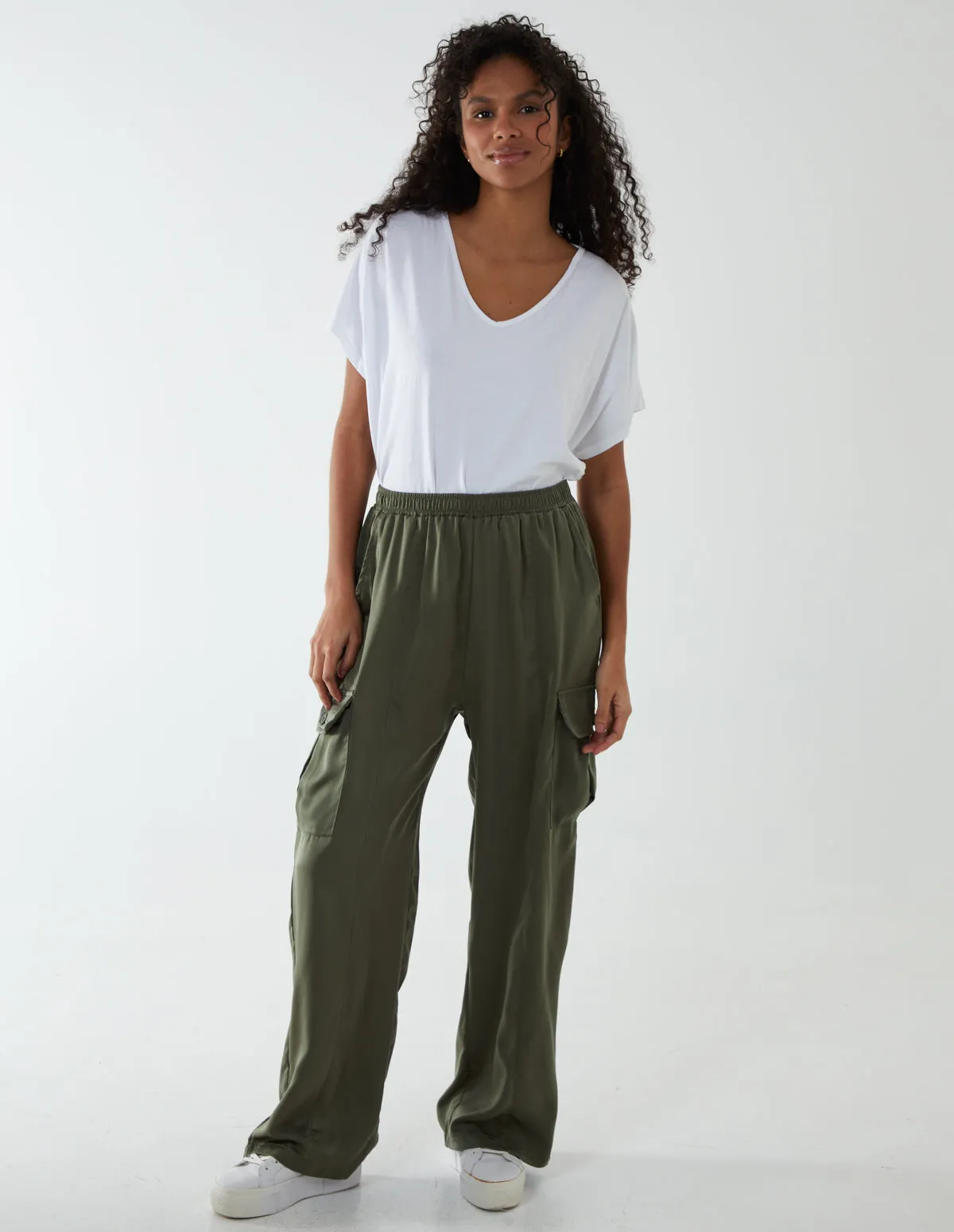 Wide Leg Cargo Trousers sold by Blue Vanilla