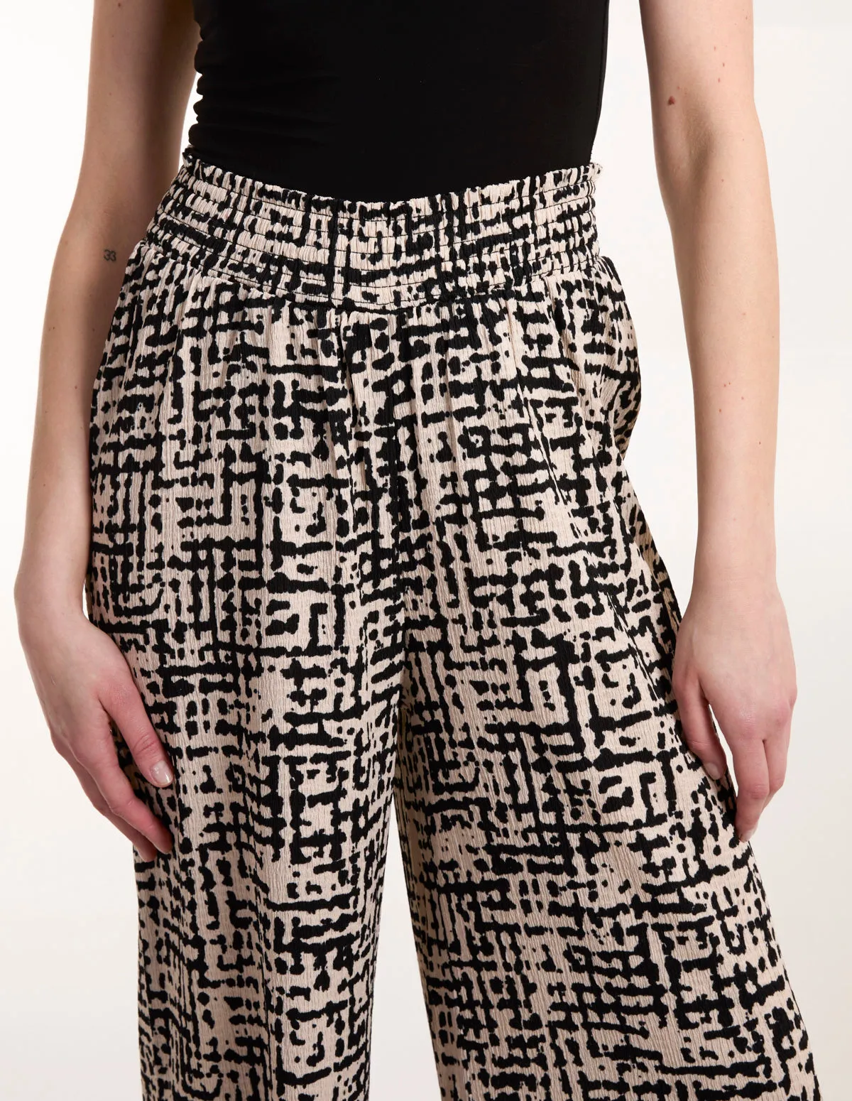 Shirred Waistband Wide Leg Trousers sold by Blue Vanilla product image thumbnail 3