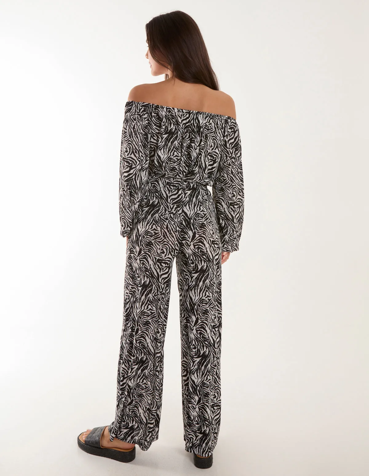 Off The Shoulder Top And Wide Leg Trousers Set sold by Blue Vanilla product image thumbnail 4