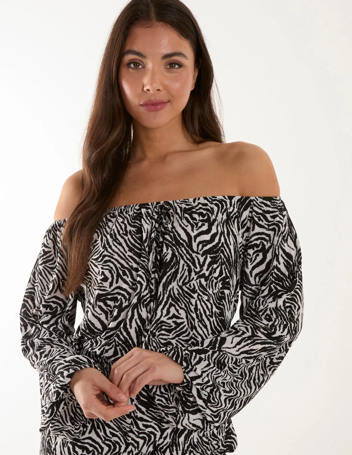 Off The Shoulder Top And Wide Leg Trousers Set sold by Blue Vanilla product image thumbnail 2