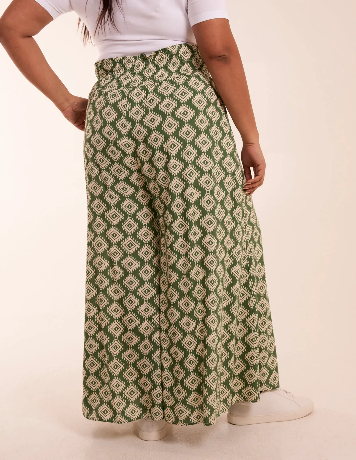 Curve Shirred Wide Leg Aztec Trousers sold by Blue Vanilla product image thumbnail 4