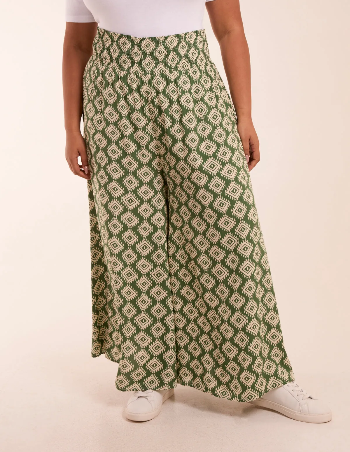 Curve Shirred Wide Leg Aztec Trousers sold by Blue Vanilla product image thumbnail 2