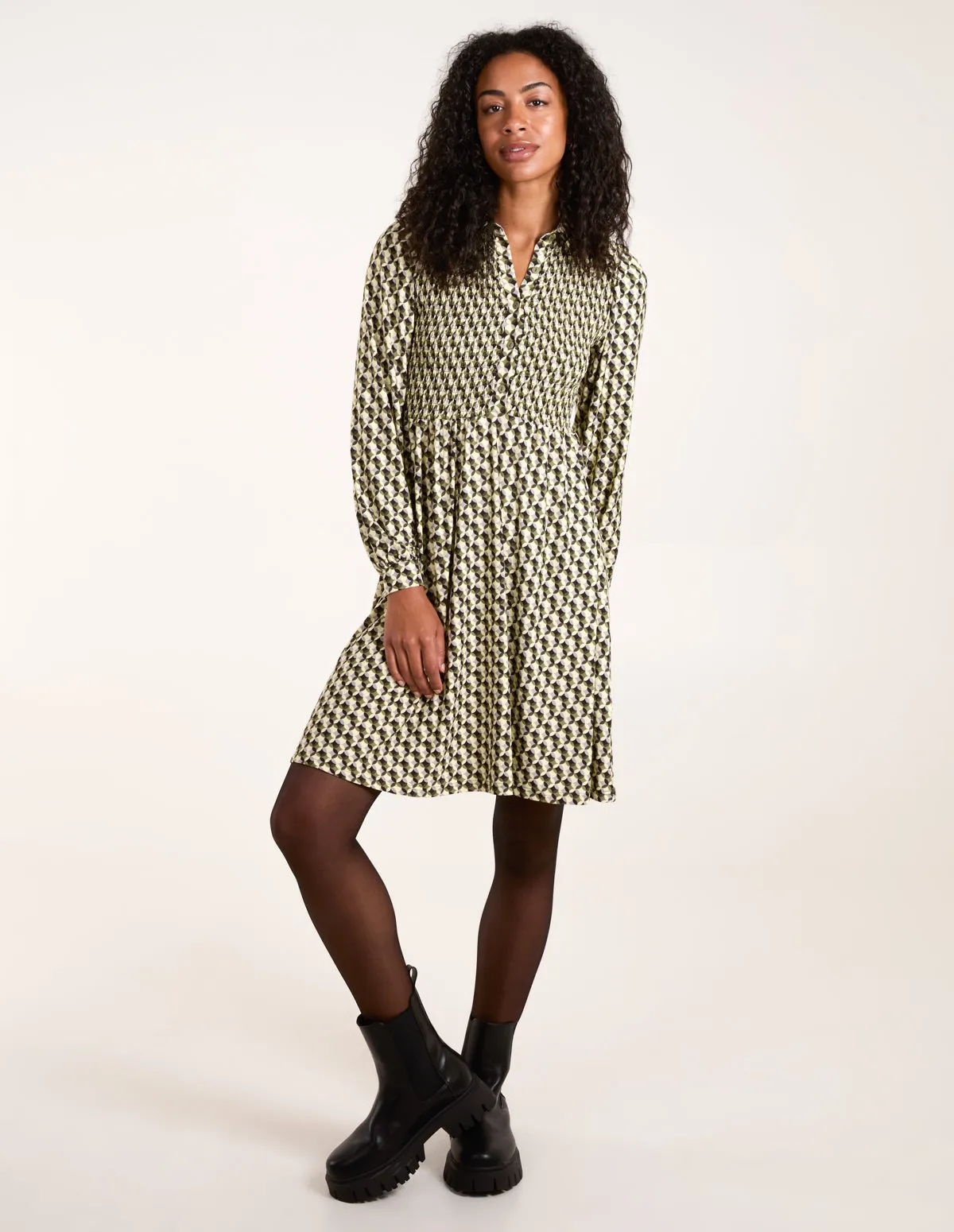 Shirred Mini Shirt Dress sold by Blue Vanilla product image thumbnail 2