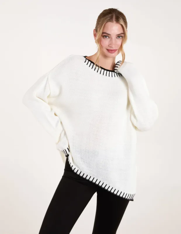 Stitch Edge Round Neck Jumper sold by Blue Vanilla