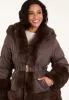 Faux Fur Trim Belted Puffer Coat sold by Blue Vanilla