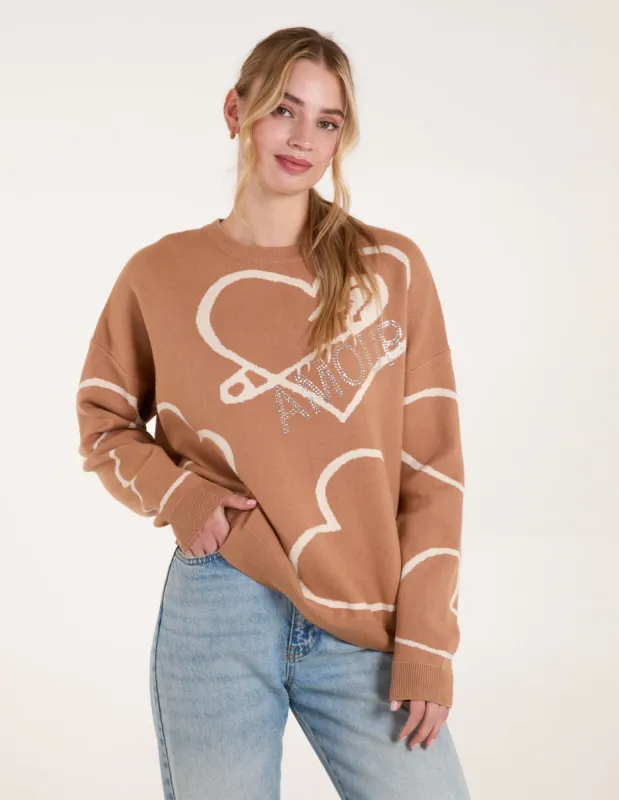 Heart Print 'Amour' Jumper sold by Blue Vanilla