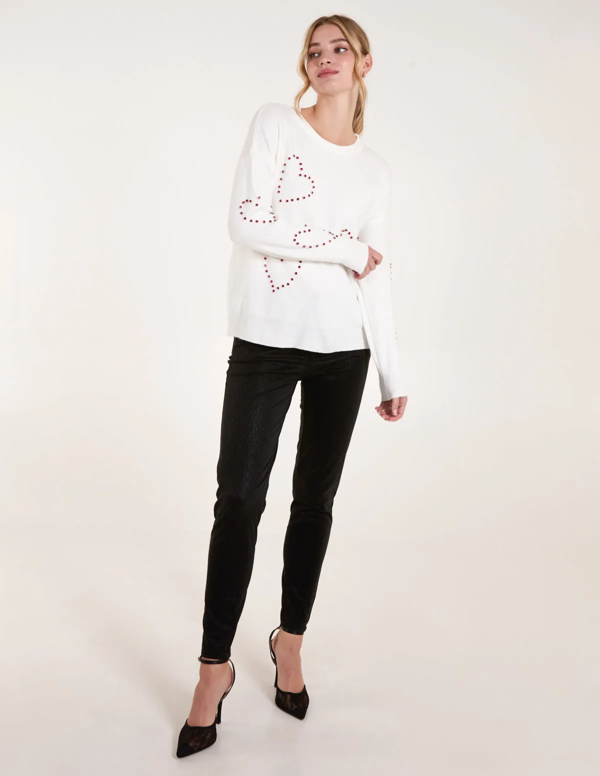 Rhinestone Heart Jumper sold by Blue Vanilla product image thumbnail 3