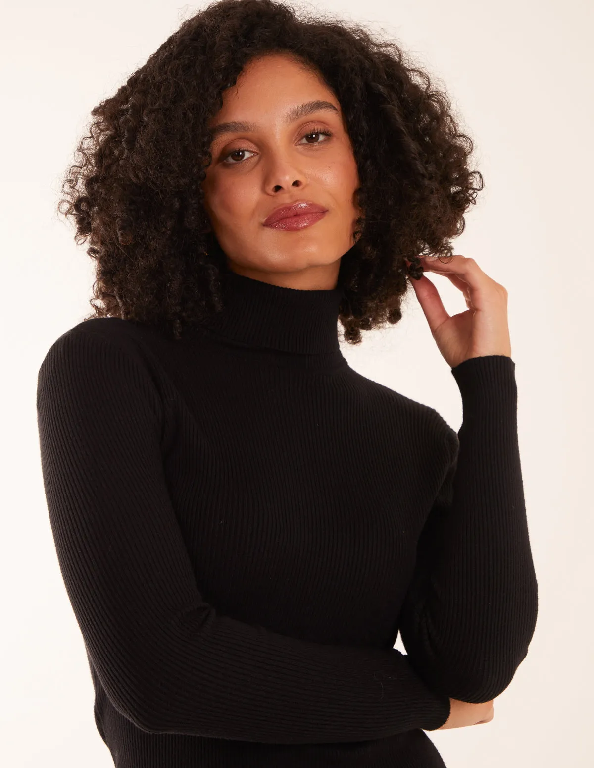 Ribbed Roll Neck Midi Dress sold by Blue Vanilla product image thumbnail 4